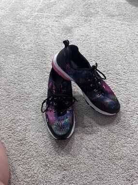 Ryka Vivid RZX Sneakers Cross Trainers Shoes Size 10 Black Multicolor Rainbow